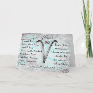Horoscope Aries Zodiac Astrology Sigfödelsedag Kort