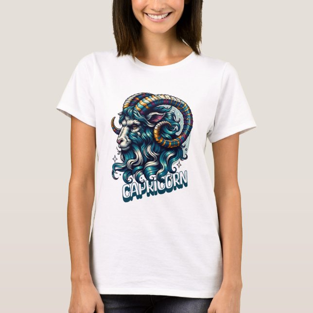 Horoscope Astrological Sign Capricorn T Shirt (Framsida)