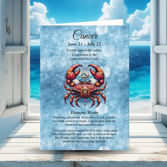 Horoscope Astrological Sign for Cancer Birthday Kort (Skapare uppladdad)