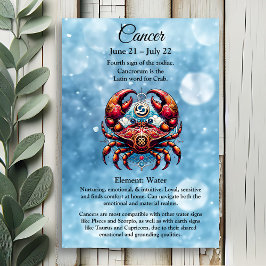 Horoscope Astrological Sign for Cancer the Crab Poster