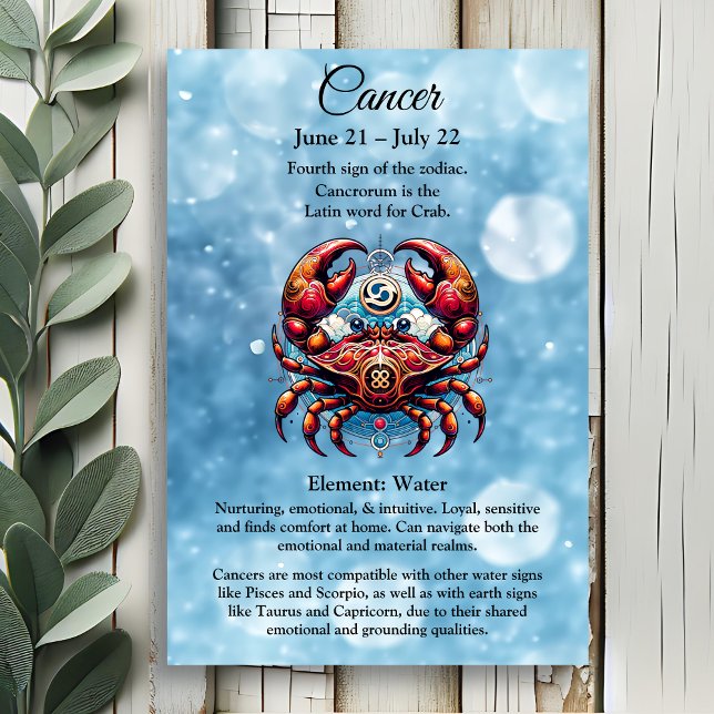 Horoscope Astrological Sign for Cancer the Crab Poster (Skapare uppladdad)