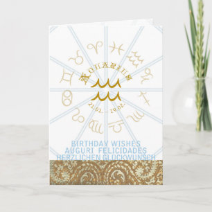 HOROSCOPE ~ Birthday Greeting Card Aquarius Kort
