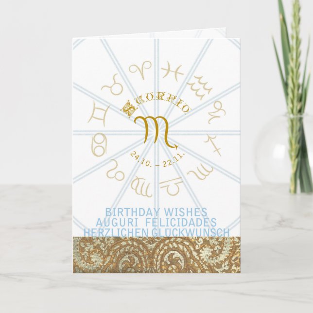 HOROSCOPE ~ Birthday Greeting Card Scorpio Kort (Framsida)