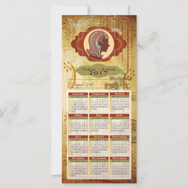 Horoscope Calendar Card 2017 ~ Våg (Framsida)