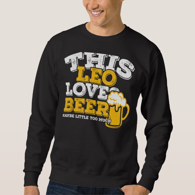 Horoscope Leo Zodiac Sign Kärlek Beer Lång Ärmad Tröja (Framsida)
