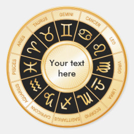 Horoscope Mandala Runt Klistermärke