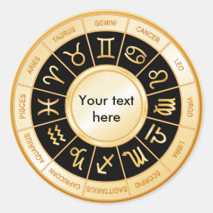 Horoscope Mandala Runt Klistermärke