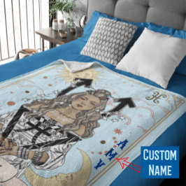 Horoscope Pisces Woman Zodiac Celestial Sol Måne Fleecefilt