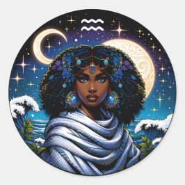 Horoscope Sign Aquarius Symbol Runt Klistermärke