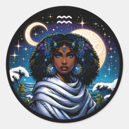 Horoscope Sign Aquarius Symbol Runt Klistermärke