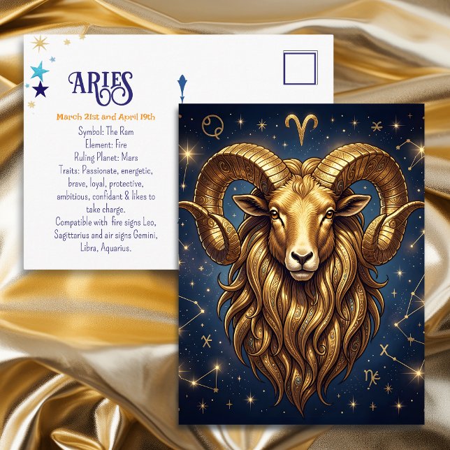 Horoscope Sign Aries | Keeping in Touch Vykort (Skapare uppladdad)