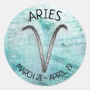 Horoscope Sign Aries Runt Klistermärke