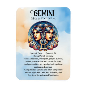 Horoscope Sign Gemini   Födelsedag Magnet
