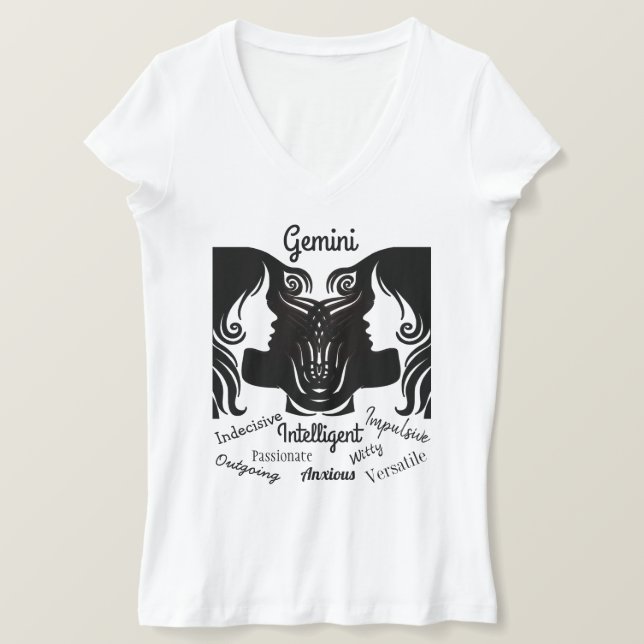 Horoscope Sign Gemini Traits Twillingars T Shirt (Design framsida)