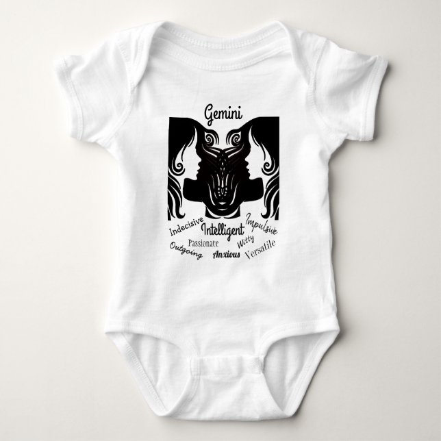 Horoscope Sign Gemini Traits Twillingars T Shirt (Framsida)