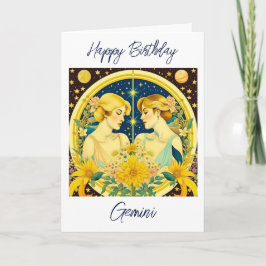 Horoscope Sign Gemini Twillingars Personlig Birthd Kort
