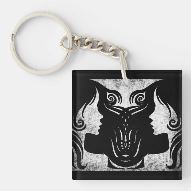 Horoscope Sign Gemini Zodiac Nyckelring (Framsidan)