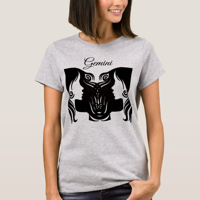 Horoscope Sign Gemini Zodiac Twillingars Shirt T (Framsida)