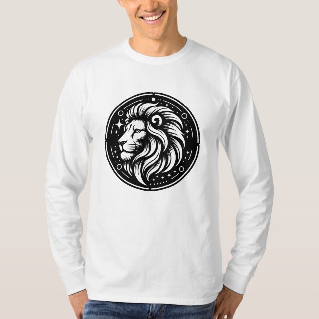 Horoscope Sign Leo Lejon Symbol T Shirt (Framsida)