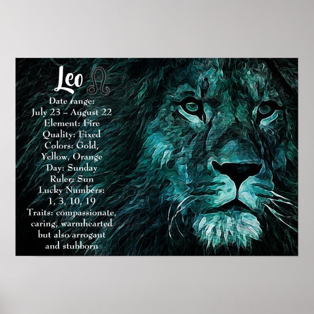 Horoscope Sign Leo Poster (Framsidan)