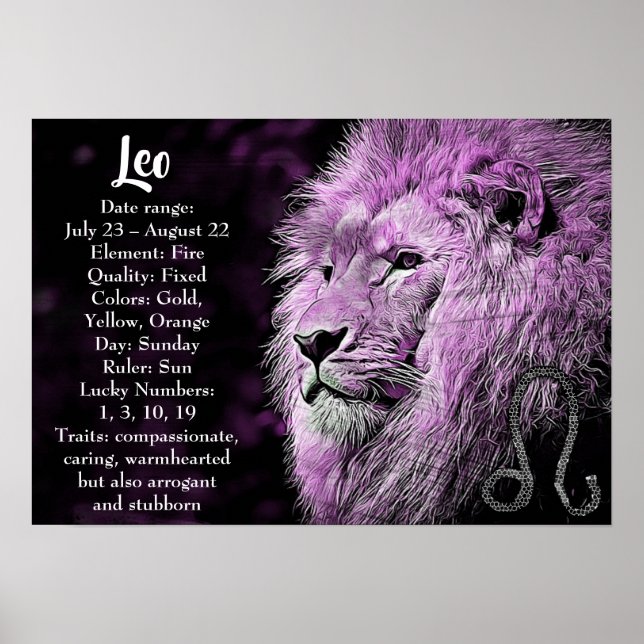Horoscope Sign Leo Poster (Framsidan)