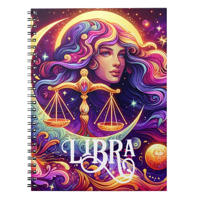 Horoscope Sign Libra Zodiac Etheral Mystical Art Anteckningsbok (Framsidan)