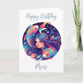 Horoscope Sign Pisces Grattis på födelsedagen Kort