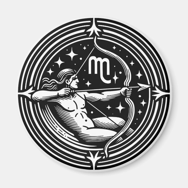 Horoscope Sign Sagittarius Archer Symbol Magnet (Framsidan)