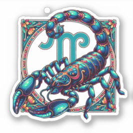 Horoscope Sign Scorpio | Blå skorpion Klistermärken