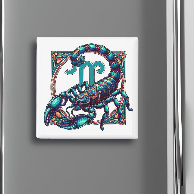 Horoscope Sign Scorpio | Blå skorpion Magnet (Skapare uppladdad)