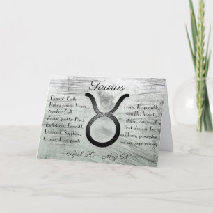 Horoscope Sign Taurus Bull Grattis på födelsedagen Kort