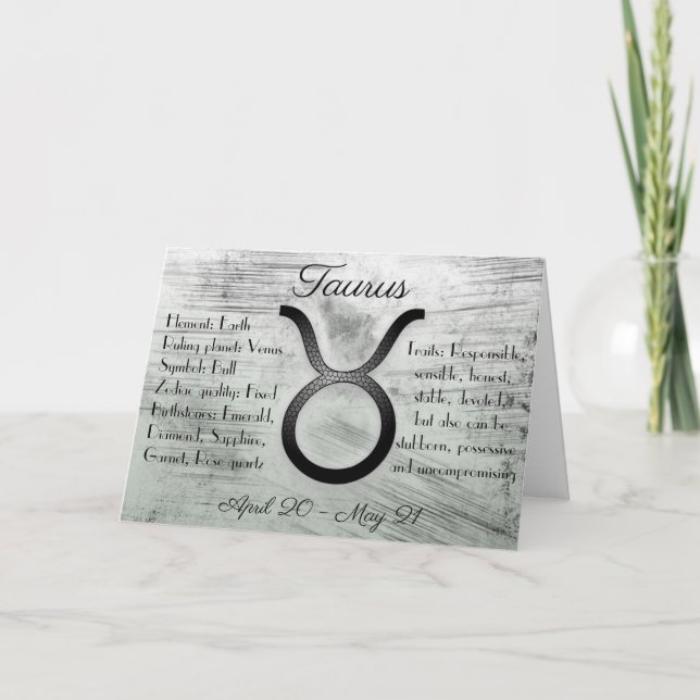 Horoscope Sign Taurus Bull Grattis på födelsedagen Kort (Framsida)
