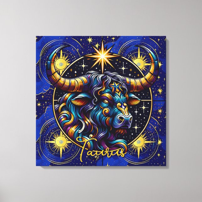 Horoscope Sign Taurus Zodiac Astrology Canvastryck (Framsida)