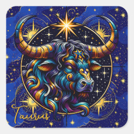 Horoscope Sign Taurus Zodiac Astrology Fyrkantigt Klistermärke