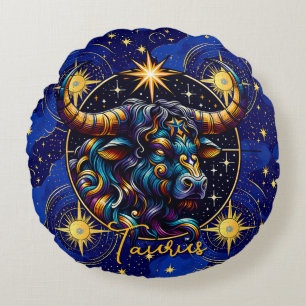 Horoscope Sign Taurus Zodiac Astrology Rund Kudde