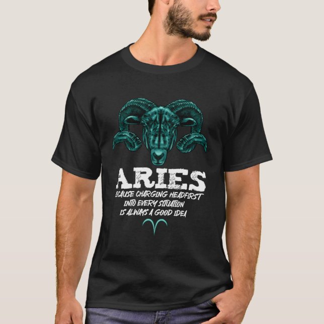 Horoscope Stjärntecken Astronomy Zodiac Sign Aries T Shirt (Framsida)