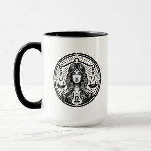 Horoscope-symbolen Libra-symbol och -spår Mugg
