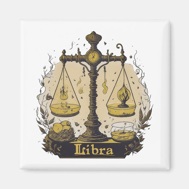 Horoscope-tecken Libra Magnet (Framsidan)