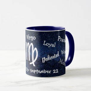 Horoscope Våg Sign Traits Black and White Mugg