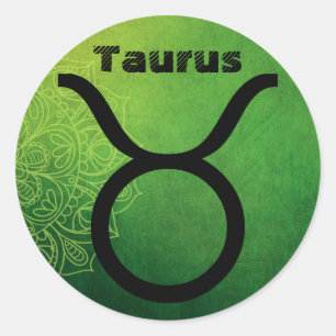 Horoscope Zodiac Astrological Sign Taurus Sticker Runt Klistermärke