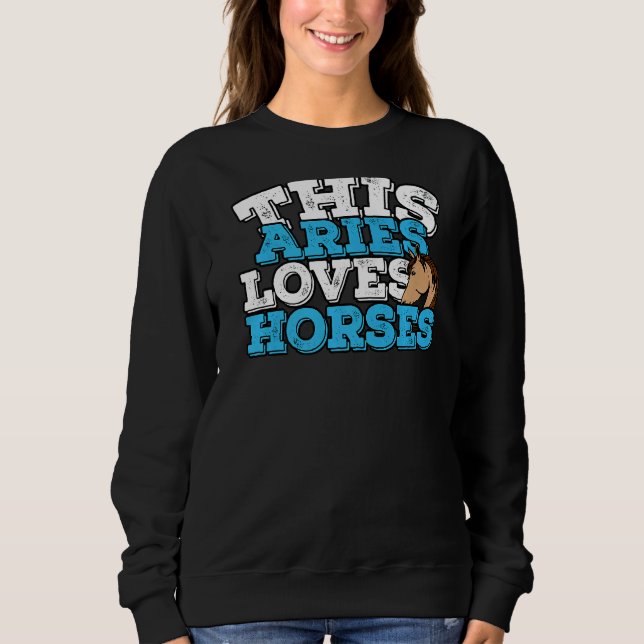 Horoscope Zodiac Sign Aries Kärlek Horses T Shirt (Framsida)