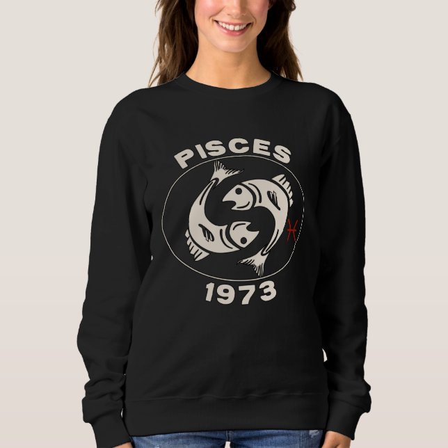 Horoscope Zodiac Sign Fish Pisces 1973 T Shirt (Framsida)