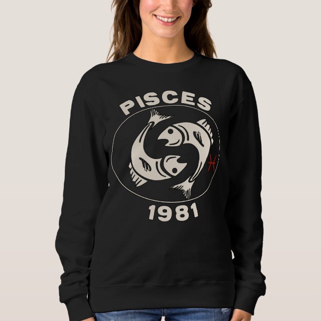 Horoscope Zodiac Sign Fish Pisces 1981 T Shirt (Framsida)