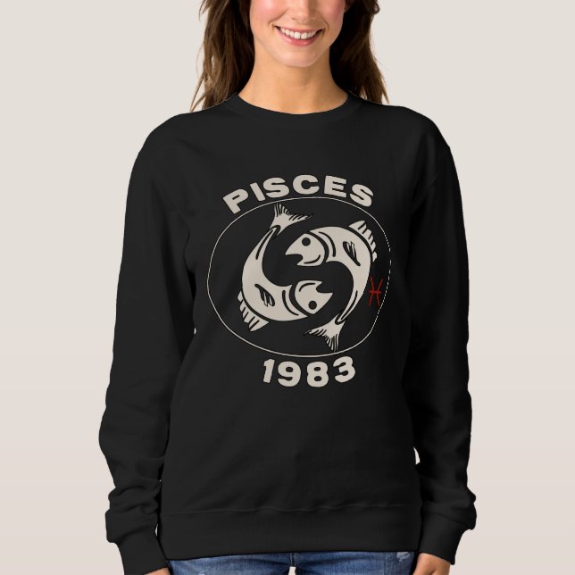 Horoscope Zodiac Sign Fish Pisces 1983 T Shirt (Framsida)