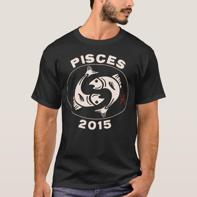 Horoscope Zodiac Sign Fish Pisces 2015 T Shirt (Framsida)