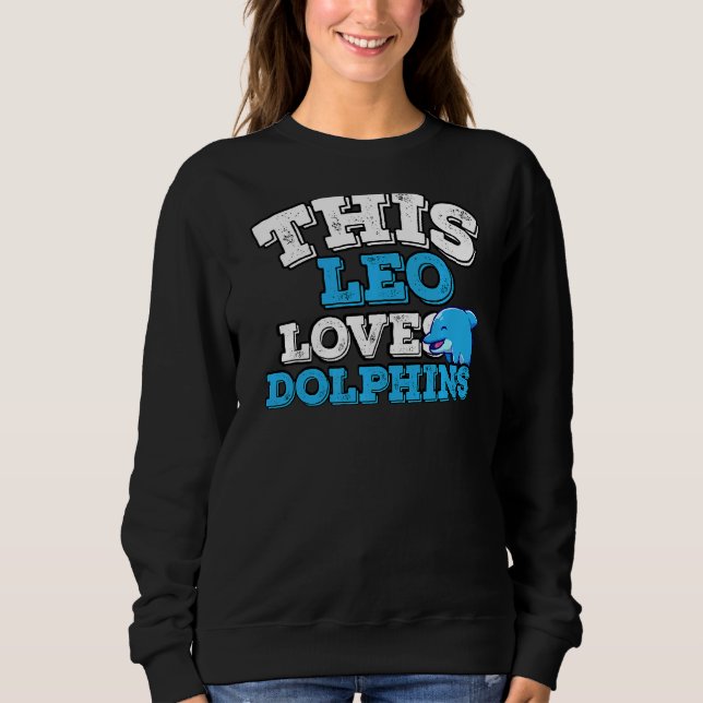Horoscope Zodiac Sign Leo Kärlek Dolphins T Shirt (Framsida)