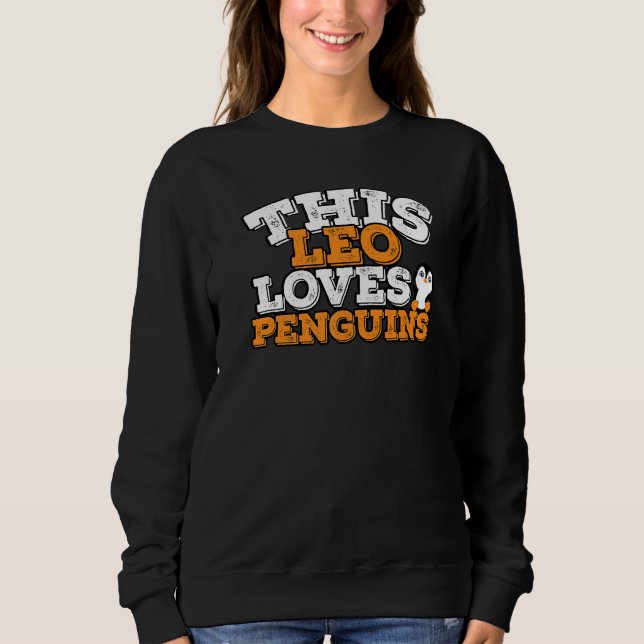 Horoscope Zodiac Sign Leo Kärlek Penguins T Shirt (Framsida)
