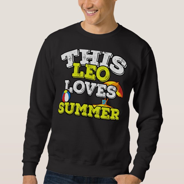 Horoscope Zodiac Sign Leo Kärlek Summer Lång Ärmad Tröja (Framsida)