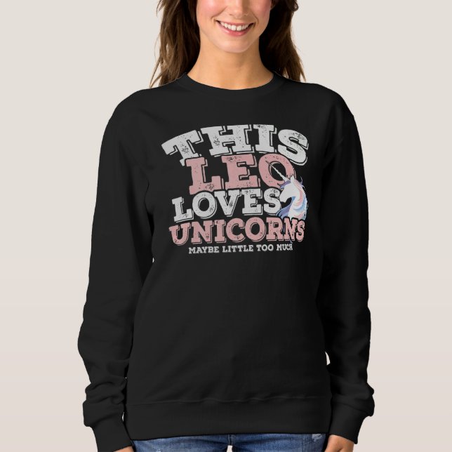 Horoscope Zodiac Sign Leo Kärlek Unicorns T Shirt (Framsida)