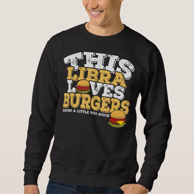 Horoscope Zodiac Sign Libra Kärlek Burgers Lång Ärmad Tröja (Framsida)